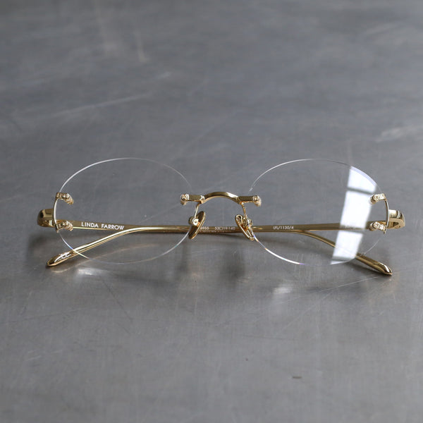 LINDA FARROW LFL1130C4OPT Knight Gold Rimless Glasses